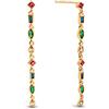 SINGULARU - Orecchini Cascade Colors. Argento Sterling 925 con Placcatura Oro 18Kt e Zirconi. Chiusura a Pressione. Gioielli da Donna