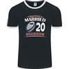 Fruit of the Loom T-Shirt Ringer Per Uomini Rugby 20 Anni Di Anniversario Di Nozze 20° FotL