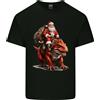 Gildan T-Shirt Leggera In Cotone Natalizia Con Babbo Natale Che Cavalca Un Dinosauro