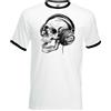 Fruit of the Loom Teschio Cuffie T-Shirt Uomo Musica Acustiche Elettrico Rock Drum Batterista Top