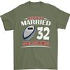 Gildan T-Shirt Da Uomo Rugby 32° Anniversario Di Matrimonio 100% Cotone