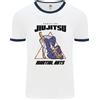 Fruit of the Loom Maglietta Ringer Da Uomo Jiu Jitsu Word Cloud MMA Mixed Martial Arts