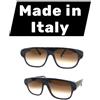 eM occhiali da sole uomo vintage anni 2000's handmade in Italy grandi EM marroni