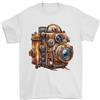 Gildan Steampunk Fotocamera Fotografo Fotografia T-Shirt 100% Cotone
