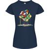 Gildan T-Shirt Divertente Dripping Rubix Cube Per Donne Taglio Petite
