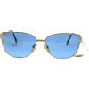 Coliseum Occhiali da sole donna vintage anni 80 lente blu metallo made italy CLOSEUM oro