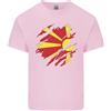 Gildan Torn Macedonia Bandiera Macedonia Giorno Calcio Uomo Cotone Leggero T-Shirt