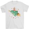 Gildan T-Shirt Uomo Natale Gatto Razzo Spaziale Albero Di Natale 100% Cotone
