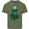 Gildan Cthulhu Verde Kraken Polpo Teschio Maglietta Leggera In Cotone Per Uomo