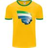 Fruit of the Loom Maglietta Ringer Da Calcio Uomo Con Bandiera Arricciata Del Sierra Leone
