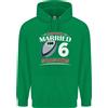 lovetshirts 6 Anno Matrimonio Anniversario 6th Rugby Uomo 80% Cotone Felpa con Cappuccio