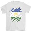 Gildan T-Shirt Uomo Torn Flag Bashkortostan 100% Cotone