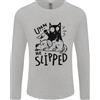 Gildan Egli ad Aletta a Cat Murdering Un Cane Divertente Uomo Manica Lunga T-Shirt