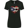 Gildan Love Flag Porto Rico Calcio Donna T-Shirt A Taglio Ampio