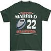 Gil dan 22 Anno Matrimonio Anniversario 22nd Rugby T-Shirt 100% Cotone