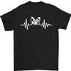 Gildan Maglietta Uomo Drum Kit Pulse ECG Batterista 100% Cotone