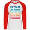 Fruit of the Loom T-Shirt Da Baseball L/S Per Uomini Di 25 Anni Per Il 25° Compleanno