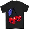 Gil dan T-Shirt Cherry Skull Da Uomo 100% Cotone
