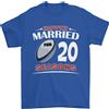 Gil dan T-Shirt Da Uomo Rugby 20 Anni Di Matrimonio 100% Cotone
