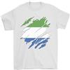 Gildan T-Shirt Da Calcio Per Uomini Con Bandiera Del Sierra Leone 100% Cotone