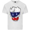 Gildan T-Shirt In Cotone Leggero Con Bandiera Russa E Muscoli Strappati Per Uomo