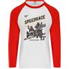 Fruit of the Loom Maglietta Baseball Uomo L/S Con Side Car Per Moto Da Corsa