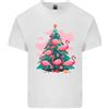Gildan T-Shirt In Cotone Leggero Per Uomini Con Albero Di Natale Flamingo