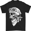 Gildan Biker Outlaw Maglietta Uomo Con Teschio In 100% Cotone