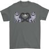 Gildan Due Cuore Dalla Coda Gatti Love T-Shirt 100% Cotone