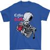 Gildan Caffè O Death Skull T-Shirt 100% Cotone