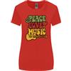 Gildan Pace Amore Musica Chitarra Hippy Fiore Potere T-Shirt Donna Taglio Ampio