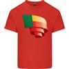 Gildan Arricciato Benin Bandiera Beninese Giorno Calcio Uomo Cotone Leggero T-Shirt