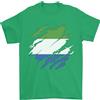 Gildan T-Shirt Da Calcio Per Uomini Con Bandiera Del Sierra Leone 100% Cotone