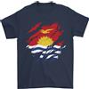 Gildan Maglietta Da Calcio Per Uomini Torn Kiribati Flag Day 100% Cotone