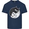 Gildan T-Shirt In Cotone Leggero Per Uomo Yin Yang Di Gatto E Cane