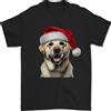 Gildan T-Shirt Natalizia Uomo Con Cappello Per Labrador Dorato 100% Cotone