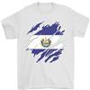 Gildan Torn Bandiera El Salvador T-Shirt 100% Cotone