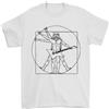 Gil dan Vecchio Rocker Vitruvian Chitarrista Divertente Chitarra T-Shirt 100% IN Cotone