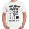Taekwondo T-Shirt World Champion Uomo Arti Marziali Allenamento Mma Competition