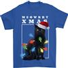 Gil dan Maglietta Divertente Per Uomini Con Albero Di Natale Meowy 100% Cotone