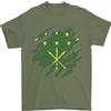 Gildan Maglietta Da Uomo Torn Flag Adygea 100% Cotone