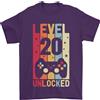 Gil dan T-Shirt Da Uomo Per Il 20° Compleanno 20 Anni Level Up Gaming 100% Cotone