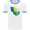 Fruit of the Loom T-Shirt Ringer Da Uomo Con Bandiera Di Saint Vincent E Grenadine Arricciata