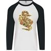Fruit of the Loom Una Maglietta Da Baseball A Maniche Lunghe Per Uomo Con Serpente Steampunk