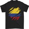 Gil dan T-Shirt Da Uomo Torn Columbia Flag Columbian Day 100% Cotone