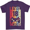 Gil dan 18th Compleanno 18 Età Livello Up Gioco T-Shirt 100% IN Cotone