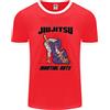 Fruit of the Loom T-Shirt Ringer Da Uomo Jiu Jitsu Word Cloud MMA Mixed Martial Arts FotL