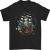 Gildan Spazio Nave Fantasia Galeone Vela Marinaio T-Shirt 100% Cotone