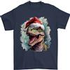 Gildan Maglietta Da Uomo Con Cappello Di Natale T-Rex Dinosaur 100% Cotone
