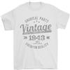 Gildan Maglietta Da Uomo Vintage Anni 83 Festa Di Compleanno 1943 100% Cotone Bianca
